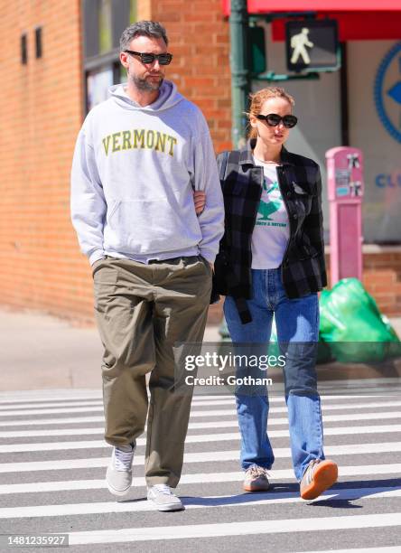 Cooke Maroney and Jennifer Lawrence are seen on April 10, 2023 in New York City.