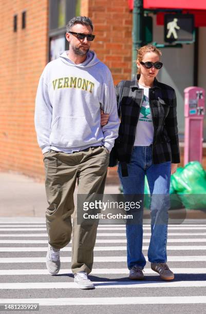 Cooke Maroney and Jennifer Lawrence are seen on April 10, 2023 in New York City.