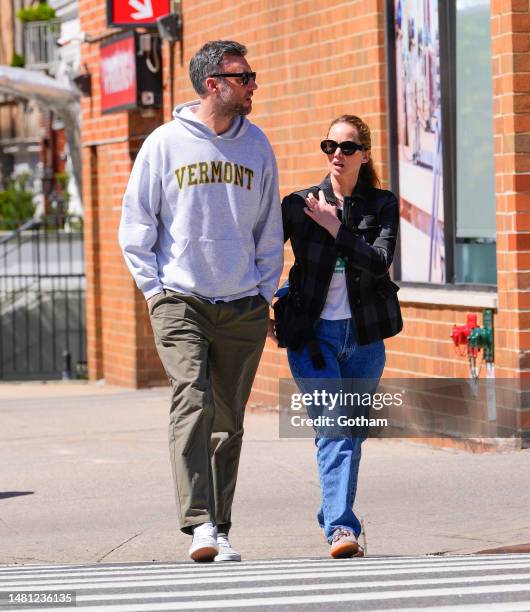 Cooke Maroney and Jennifer Lawrence are seen on April 10, 2023 in New York City.