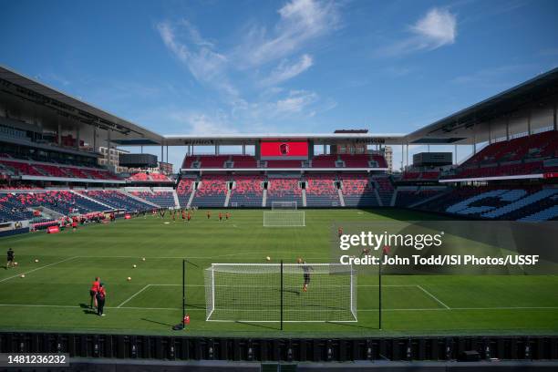 General stadium view during USWNT training at City Park on April 10, 2023 in St. Louis, Missouri. .