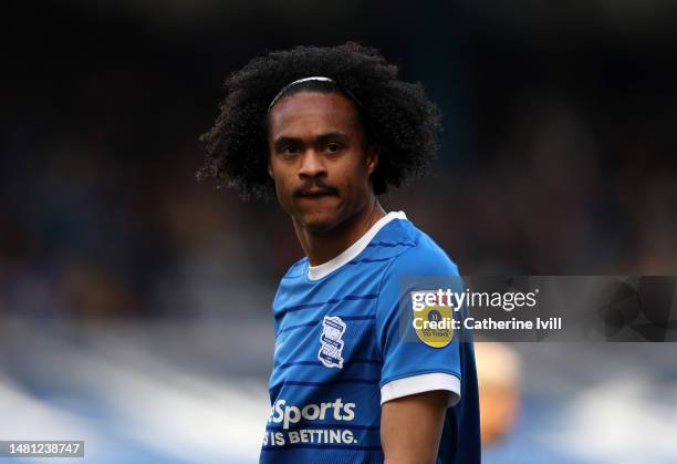 Tahith Chong of Birmingham City during the Sky Bet Championship between Birmingham City and Stoke City at St Andrews on April 10, 2023 in Birmingham,...