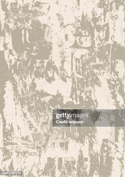 stockillustraties, clipart, cartoons en iconen met grunge textured urban poster background vector - newspaper tear