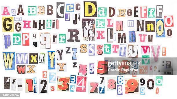 ransom nota alphabets xxxl - letra mayúscula fotografías e imágenes de stock