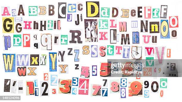 ransom nota alphabets xxxl - letras fotografías e imágenes de stock