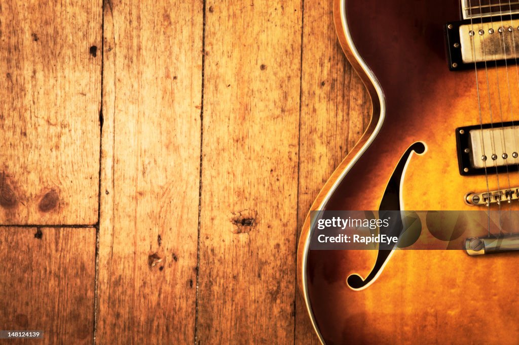Jazz blues guitar on wood