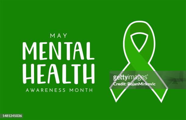 mental health awareness month card, poster, may. vector - mental health awareness month stock illustrations