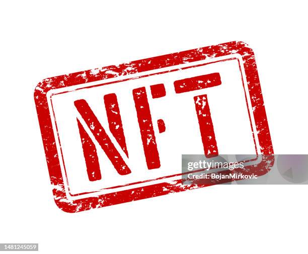 stockillustraties, clipart, cartoons en iconen met nft (non-fungible token) stamp. vector - non fungible token