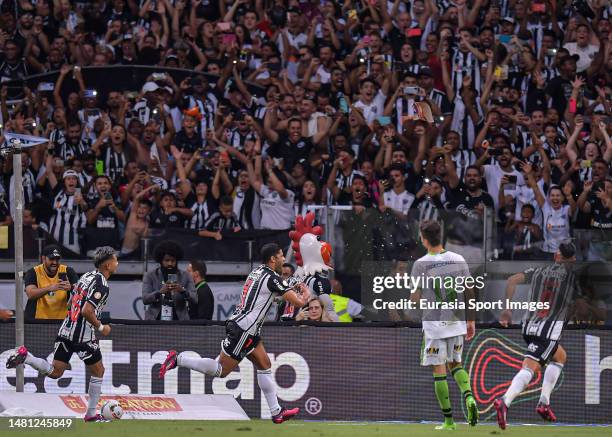 Givanildo de Sousa Hulk of Atletico Mineiro celebrates his goal during Campeonato Mineiro Final match between Atletico Mineiro and America at Estadio...