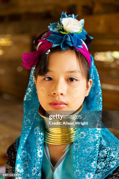 Portrait of a Kayan woman in Mae Hong Song, Northern Thailand, November 29, 2012.