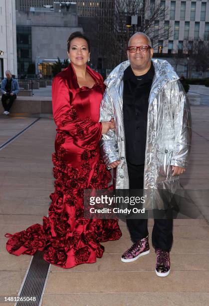 Robin Burgess and Terence Blanchard attend the opening night of Terence Blanchard's "Champion" at The Metropolitan Opera House on April 10, 2023 in...