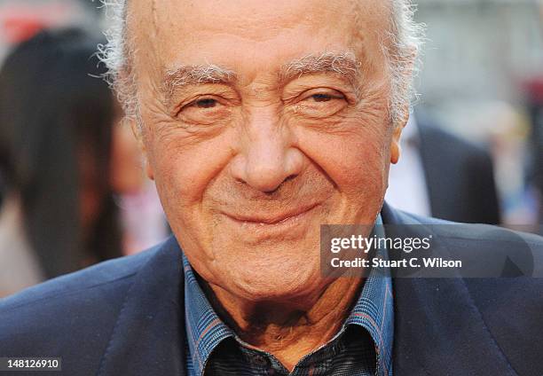 Mohamed Al Fayed attends the 'Chariots Of Fire' UK Film Premiere at Empire Leicester Square on July 10, 2012 in London, England.