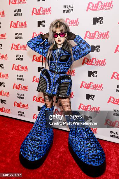 Willow Pill attends "RuPaul's Drag Race" season 15 finale red carpet at Ace Hotel on April 01, 2023 in Los Angeles, California.