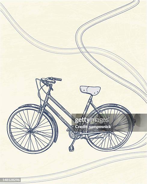 ich möchte mit dem fahrrad entlangzufahren. - detailliert stock-grafiken, -clipart, -cartoons und -symbole