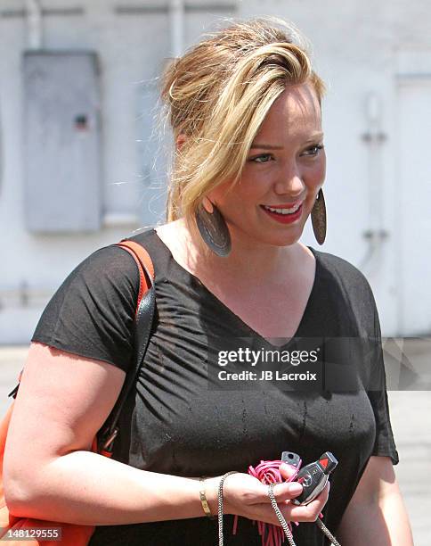Hilary Duff is seen shopping at Curve on Robertson Blvd. On July 10, 2012 in Los Angeles, California.
