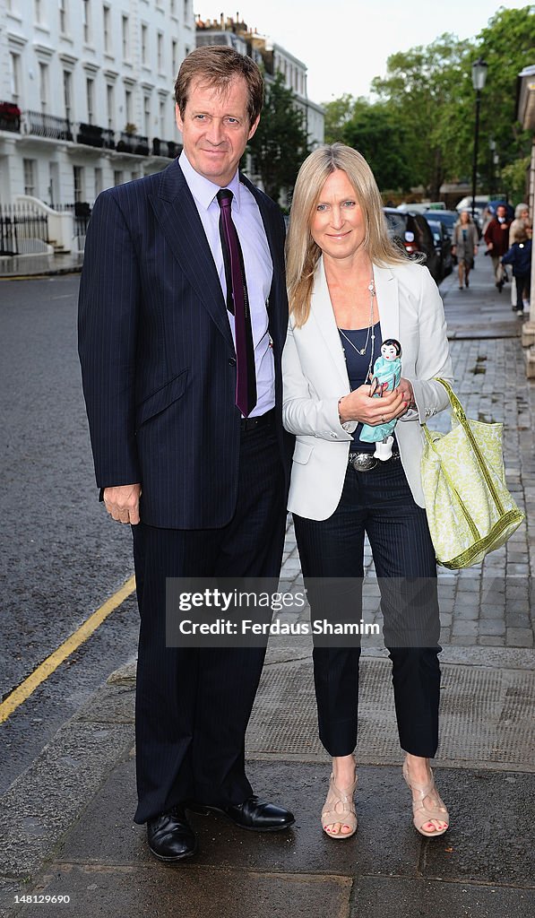 Alastair Campbell attends summer party hosted by Sir David Frost at