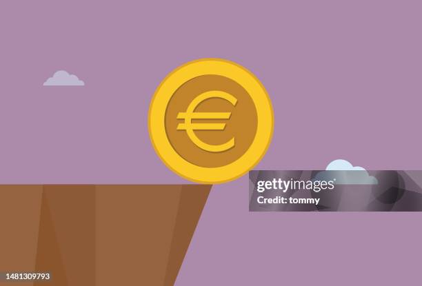 euro money on a cliff - ravine 幅插畫檔、美工圖案、卡通及圖標