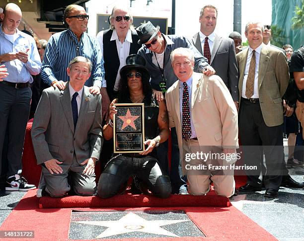 Musician Slash honored with the 2,473rd Star on the Hollywood Walk of Fame outside the Hard Rock Cafe on July 10, 2012 in Hollywood, California.