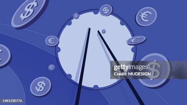 dollar overtaking euro. drum with currency - stick plant part stock illustrations