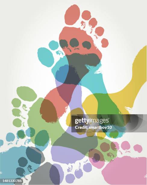 stockillustraties, clipart, cartoons en iconen met footprints - plantaire wrat