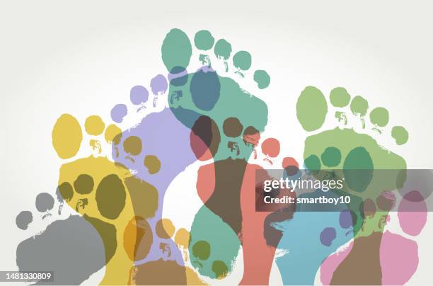 stockillustraties, clipart, cartoons en iconen met footprints - plantaire wrat