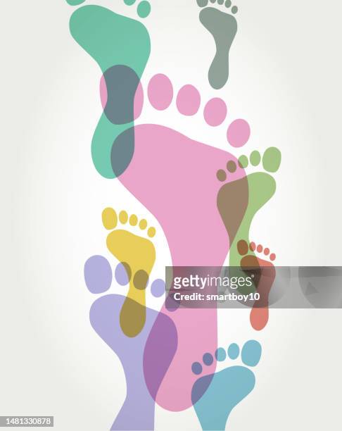 footprints - sole of foot stock illustrations