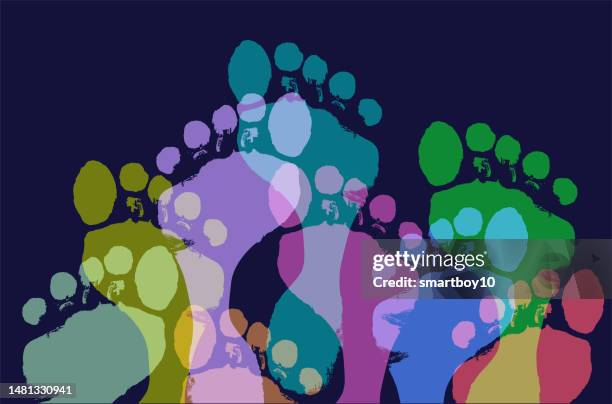 footprints - anthropology stock illustrations