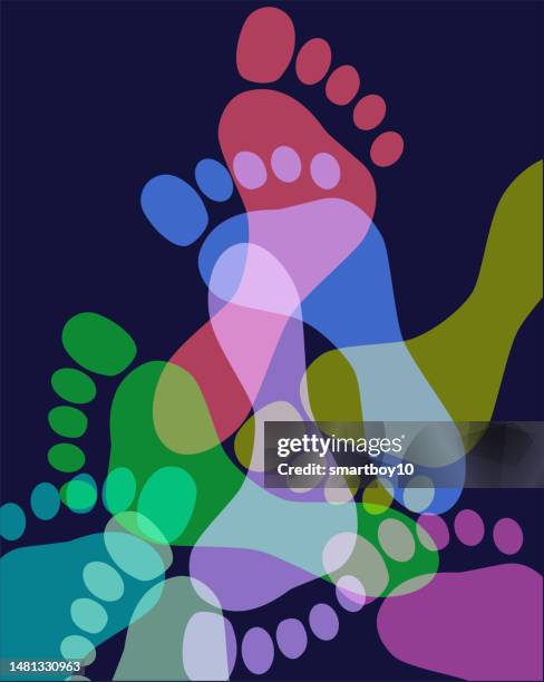 stockillustraties, clipart, cartoons en iconen met footprints - plantaire wrat