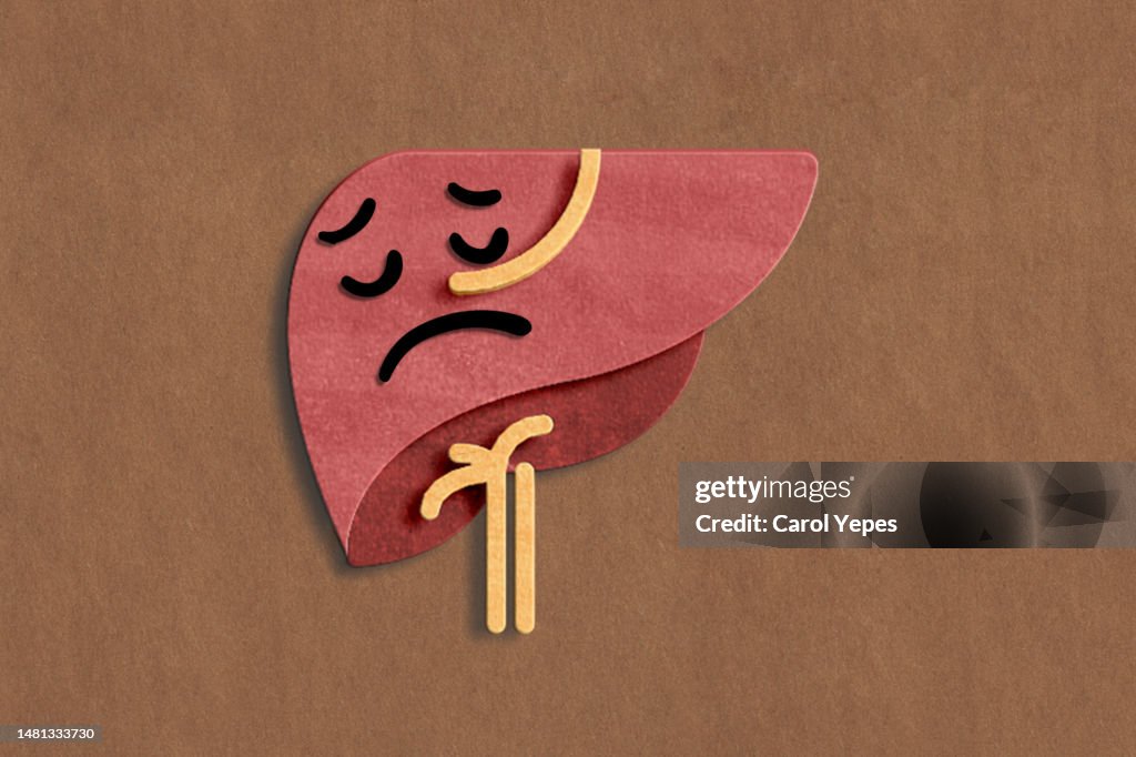 Sad liver in paper
