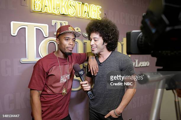 Episode 4283 -- Pictured: Musical guest B.o.B. During an interview with Bryan Branly backstage on July 10, 2012 --