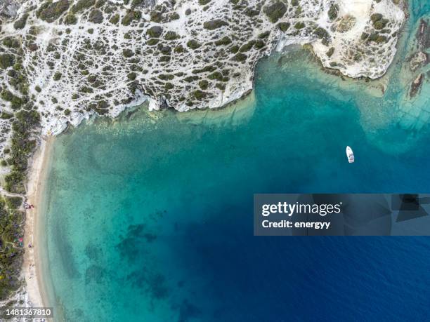 an aerial view of beautiful bay - mugla province stock pictures, royalty-free photos & images