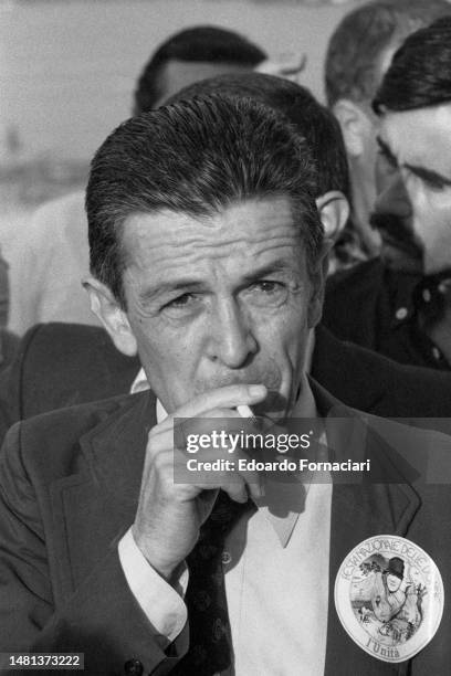 The General Secretary of the Italian Communist Party Enrico Berlinguer during the National Day of Communist Women, Rome, July 28, 1980.