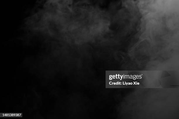 dry ice smoke gas in black background - dry ice texture stock pictures, royalty-free photos & images