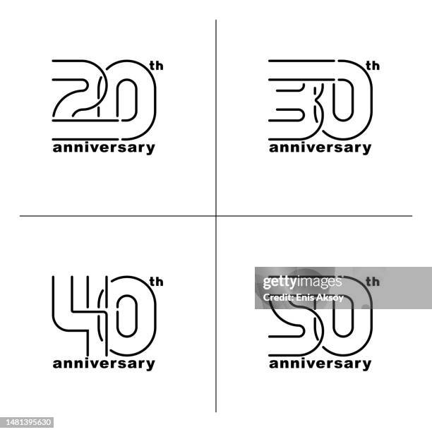 anniversary logotype design - 20 year anniversary stock illustrations