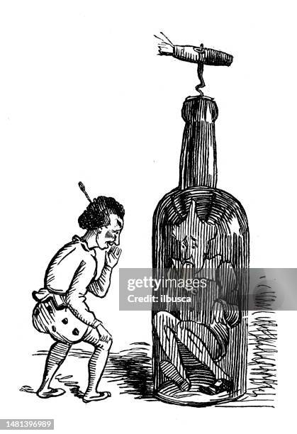 british satire caricature comic cartoon illustration - stuck in the past stock illustrations