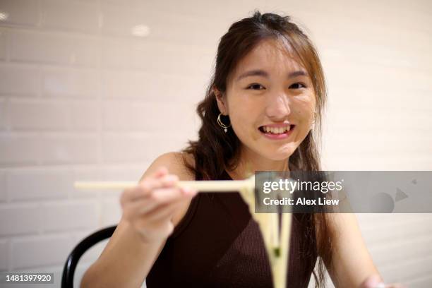 generation z lifestyle - udon noodles stock pictures, royalty-free photos & images