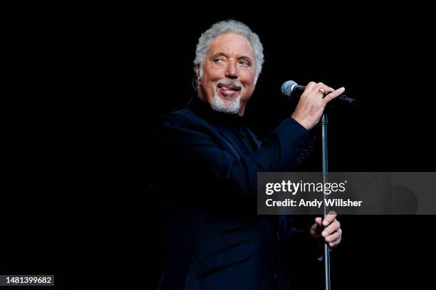 Singer Tom Jones performing at T-In-The Park festival in 2011