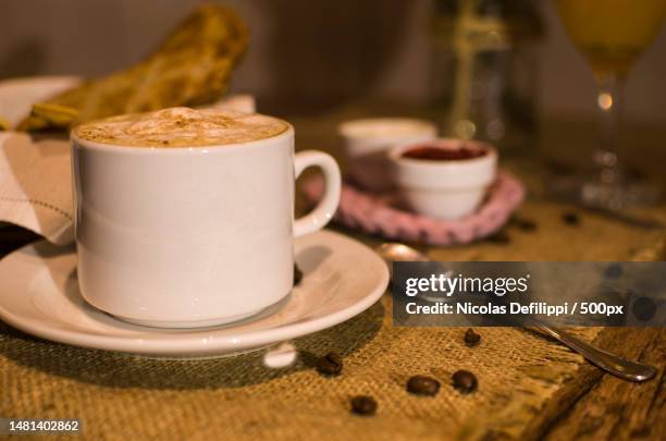 close-up of coffee on table - medias lunas stock pictures, royalty-free photos & images