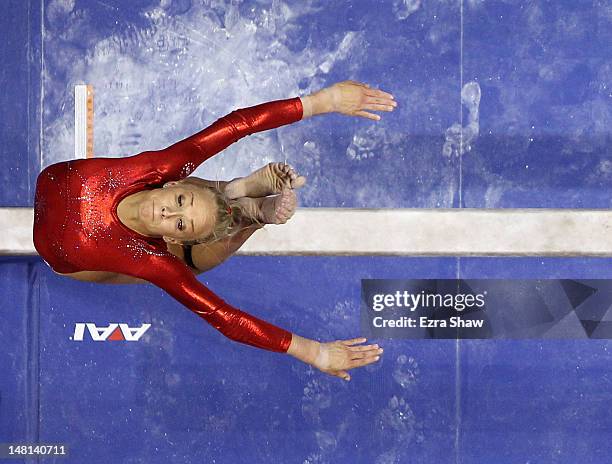 Nastia Liukin competes on the beam during day 4 of the 2012 U.S. Olympic Gymnastics Team Trials at HP Pavilion on July 1, 2012 in San Jose,...