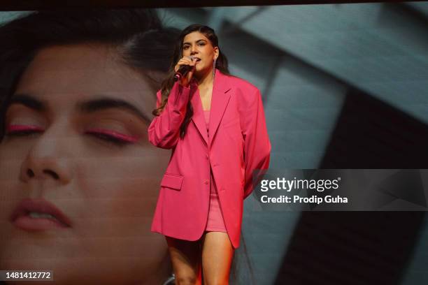 Ananya Birla attends the Maybelline new work new product launch on Aprill 11, 2023 in Mumbai, India