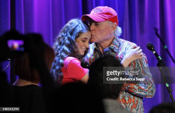Singer/songwriter Mike Love of the Beach Boys and Ambha Love of California Saga at An Evening With California Saga at The GRAMMY Museum on July 10,...