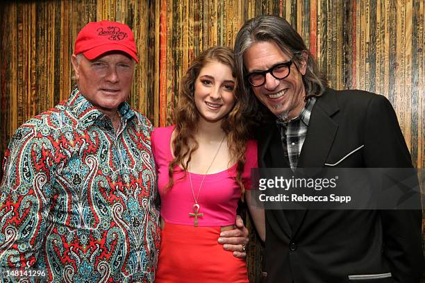 Singer/songwriter Mike Love of the Beach Boys, Ambha Love of California Saga and Vice President of the GRAMMY Foundation Scott Goldman at An Evening...