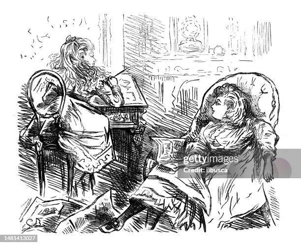 british satire caricature comic cartoon illustration - luxury family stock illustrations