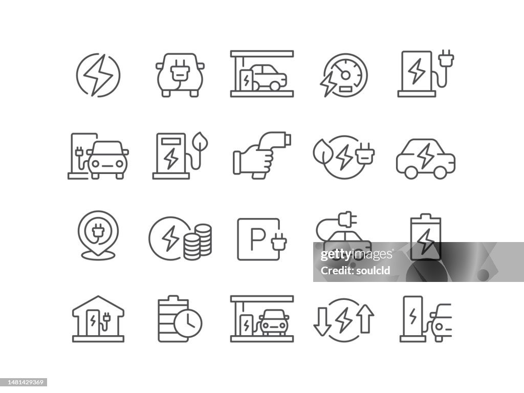 Electric Vehicle Icons