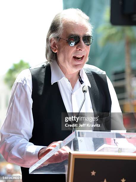 Jim Ladd speaks as Slash is honored with a star on the Hollywood Walk of Fame on July 10, 2012 in Hollywood, California.