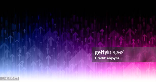 blue and pink growth arrows background vector - bull market stock illustrations
