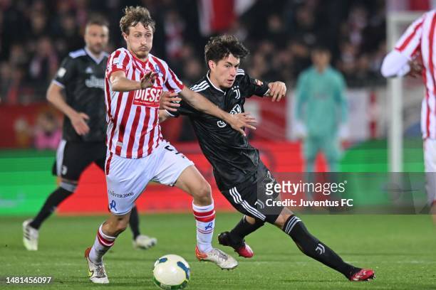 Matias Melvano Soule of Juventus during the Serie C Coppa Italia Final First Leg match between Vicenza and Juventus Next Gen at Stadio Romeo Menti on...