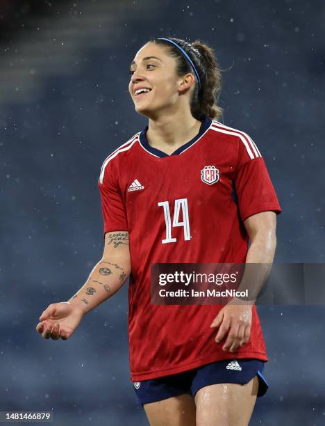 Priscilla Chinchilla of Costa Rica is seen during the Women's International Friendly between Scotland and Costa Rica at Hampden Park on April 11,...