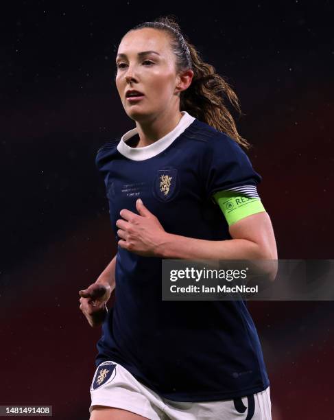 Caroline Weir of Scotland is seen in action during the Women's International Friendly between Scotland and Costa Rica at Hampden Park on April 11,...