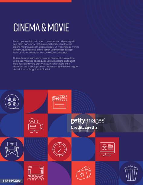 movie and cinema related design with line icons. simple outline symbol icons. - awards ceremony poster stock illustrations
