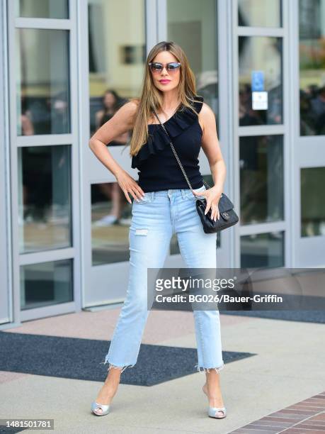 Sofia Vergara is seen arriving at the "America's Got Talent" taping on April 11, 2023 in Pasadena, California.
